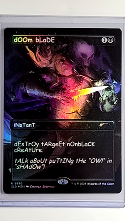 2024 MTG Magic the Gathering Secret Lair Drop Borderless Foil #9990 dOOm bLaDE - Image 1