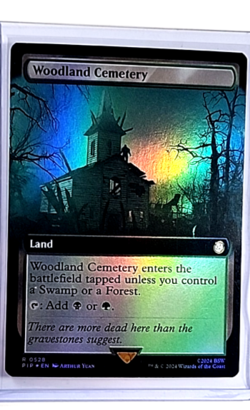 2024 MTG Magic the Gathering PIP Fallout Extended Art Foil 528 Woodland Cemetery - Image 1