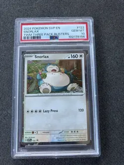 2024 POKEMON SVP EN BLACK STAR PROMO #122 SNORLAX TWM THREE PACK BLISTERS PSA 10 - Image 1