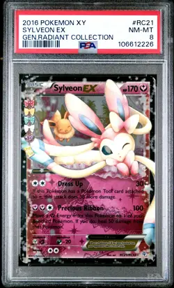 2016 POKEMON XY GENERATIONS RADIANT COLL #RC21 SYLVEON EX PSA 8 - Image 1