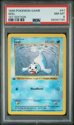 1999 POKEMON BASE SET 1ST EDITION #41 SEEL PSA 8 - Image 1