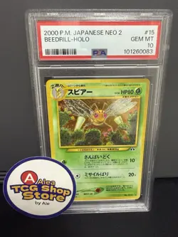 PSA 10 Beedrill Holo 15 Pokemon Neo 2 Japanese 2000 - Image 1