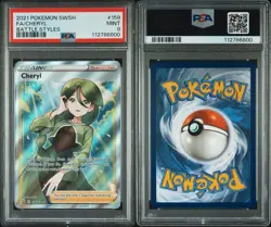 PSA 9 Mint Pokemon SWSH Battle Styles - CHERYL #159 - Full Art Trainer - Image 3
