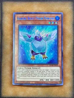 Yugioh Glacial Beast Polar Penguin BLAR-EN032 Secret Rare 1st Ed NM - Image 1