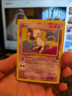 Vintage Mew Pokemon Card BLACK STAR PROMO #8 Near Mint-Mint NM 2000 WOTC Mewtwo - Image 1