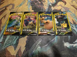 Pokemon Sun & Moon Team Up 3 Card Mini Booster Packs Complete Pack Art Set - Image 1