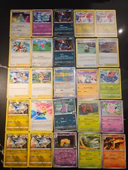 Pokemon 25 Card Bulk Lot | 5 Holo + 20 Common - Authentic TCG Collection (106) - Image 1