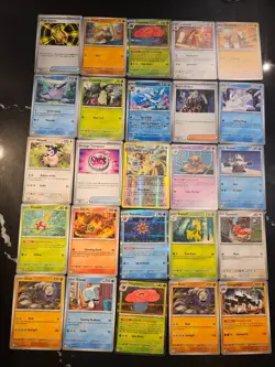 Pokemon 25 Card Bulk Lot | 5 Holo + 20 Common - Authentic TCG Collection (138) - Image 1