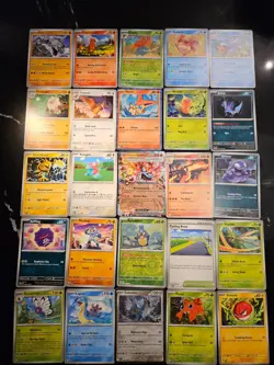 Pokemon 25 Card Bulk Lot | 5 Holo + 20 Common - Authentic TCG Collection (121) - Image 1