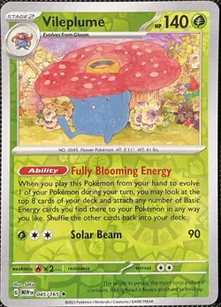 Vileplume 045/165 Sv: Scarlet & Violet 151 Reverse Holo - Pokemon Card - Image 1