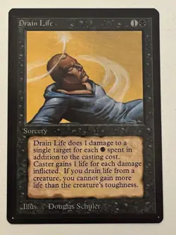 Magic the Gathering MTG Beta Drain Life NM (Beta Bob) - Image 1
