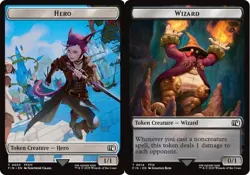 MTG Hero (0003) // Wizard (0014) Double-Sided Token - Foil NM-Mint Final Fantasy - Image 1
