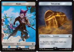 MTG Hero (0003) // Treasure Double-Sided Token - Foil NM-Mint Final Fantasy - Image 1