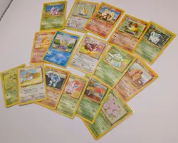 15 Vintage Pokemon Cards Lot: Base Set Jungle WOTC LP-HP+ English - Image 1