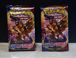 Pokemon TCG Sword & Shield Base Set 10-Card Booster Pack - Lot of 2 - Sealed New - Image 1
