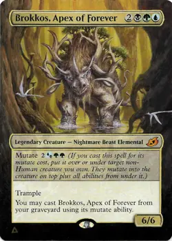magic painted mtg altered art BROKKOS, APEX OF FOREVER Ikoria Free S&H USA - Image 1