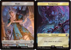 MTG Hero (0009) // Elemental Double-Sided Token - Foil NM-Mint Final Fantasy - Image 1