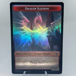 Dragon Illusion + Blood - Double Sided Token - Foil - Innistrad: Crimson Vow - Image 1