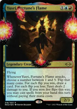 magic painted mtg altered art Foil YUSRI, FORTUNE'S FLAME Horizons Free S&H USA - Image 1