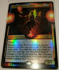 magic painted mtg altered art Foil YUSRI, FORTUNE'S FLAME Horizons Free S&H USA - Image 2