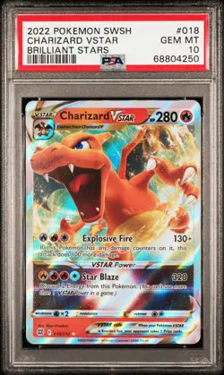 Pokemon TCG Charizard VSTAR 018/172 Brilliant Stars PSA 10 GEM MINT - Image 1