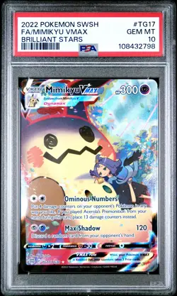 Pokemon Sword & Shield Brilliant Stars #TG17 Mimikyu Vmax Brilliant Stars PSA 10 - Image 1