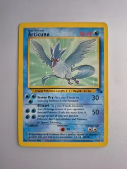 Pokemon TCG Articuno 17/62 Fossil Unlimited Non Holo Rare WOTC Vintage LP - Image 1