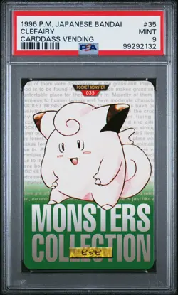 1996 POKEMON JPN BANDAI CARDDASS VENDING #35 CLEFAIRY PSA 9 - Image 1