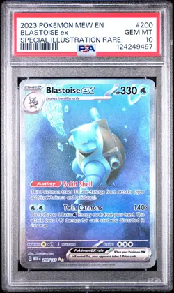 2023 POKEMON MEW EN-151 SPECIAL ILLUSTRATION RARE #200 BLASTOISE EX PSA 10 - Image 1