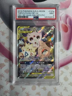 2019 POKEMON SUN & MOON COSMIC ECLIPSE TOGEPI & CLEFFA & IGGLYBUFF GX PSA 9 - Image 1