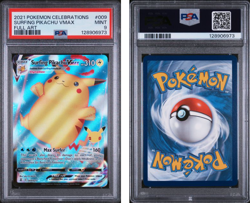 2021 POKEMON CELEBRATIONS #009 FULL ART/ SURFING PIKACHU VMAX PSA 9 MINT - Image 1