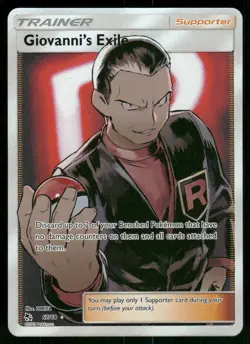 Giovanni's Exile (Full Art) 67/68 Ultra Rare Holo NM Pokemon Hidden Fates - Image 1