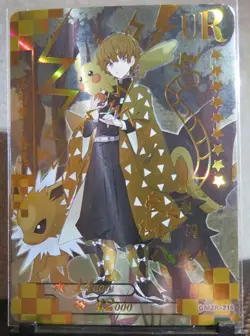 Zenitsu Agatsuma Pikachu Jolteon Demon Slayer & Pokemon UR Card Out of Print NM - Image 3