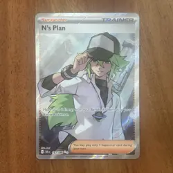 Pokemon TCG N's Plan Full Art Holo Card Black Bolt Secret Rare 163/086 NM - Image 1