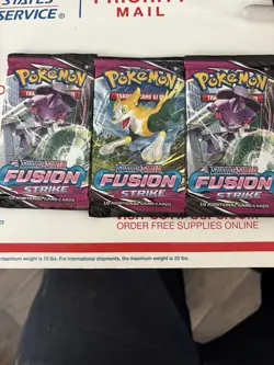 Three Packs Of Fusion Strike Pokemon Tcg Cards Unopened Brand New - Image 1