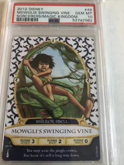 2012 Sorcerers of the Magic Kingdom Trading Cards Mowgli's Swinging Vine PSA 10 - Image 1