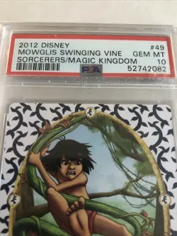 2012 Sorcerers of the Magic Kingdom Trading Cards Mowgli's Swinging Vine PSA 10 - Image 2