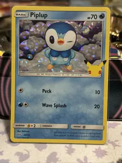 Pokemon TCG 25th Anniversary McDonalds Promo Card - Piplup 20/25 Holo 2021 - Image 1