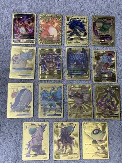 Set of 15 Pokemon Charizard,Blastoise,Gyarados+Gold Accent Foil Fan Art Cards LP - Image 1