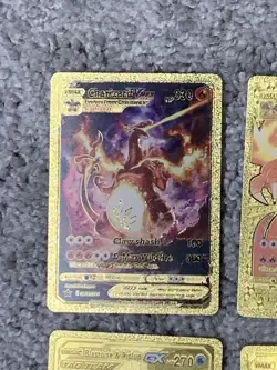 Set of 15 Pokemon Charizard,Blastoise,Gyarados+Gold Accent Foil Fan Art Cards LP - Image 2