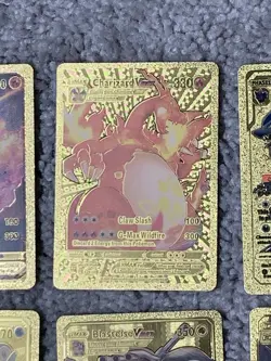 Set of 15 Pokemon Charizard,Blastoise,Gyarados+Gold Accent Foil Fan Art Cards LP - Image 3