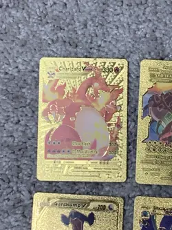 Set of 15 Pokemon Charizard,Mewtwo,Mew,Zarude+Gold Accent Foil Fan Art Cards LP - Image 2
