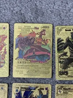 Set of 15 Pokemon Charizard,Mewtwo,Mew,Zarude+Gold Accent Foil Fan Art Cards LP - Image 3