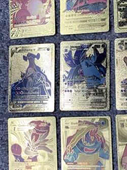 Set of 15 Pokemon Charizard,Mewtwo,Mew,Zarude+Gold Accent Foil Fan Art Cards LP - Image 5