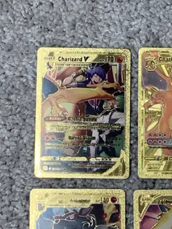 Set of 15 Pokemon Charizard,Arcanine,Eternatus+Gold Accent Foil Fan Art Cards LP - Image 2