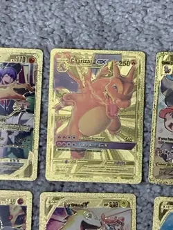 Set of 15 Pokemon Charizard,Arcanine,Eternatus+Gold Accent Foil Fan Art Cards LP - Image 3