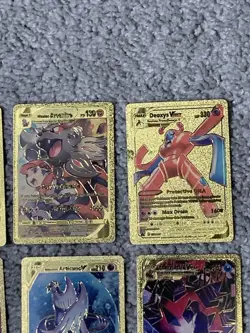 Set of 15 Pokemon Charizard,Arcanine,Eternatus+Gold Accent Foil Fan Art Cards LP - Image 4