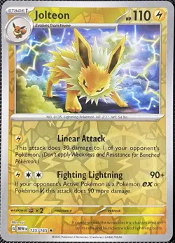 Jolteon 135/165 Sv: Scarlet & Violet 151 Reverse Holo - Pokemon Card - Image 1