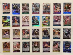 ONE PIECE 28 CARD LOT SPARKLE & SUPER RARE NAMI LUFFY ZORO LAW SANJI BUGGY UTA - Image 1