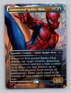 1x Sensational Spider-Man Borderless (0025) Marvel's Spider-Man SPE MTG Magic NM - Image 1